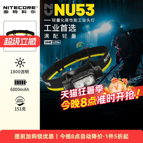 奈特科尔NU53头灯轻量化