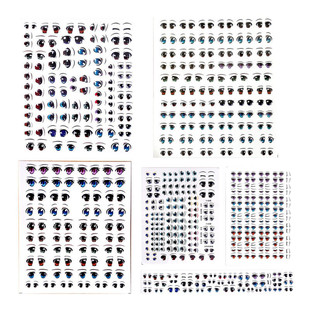 软陶超轻黏土人偶眼贴纸卡通定制人物眼睛水贴纸DIY转印眼睛贴纸