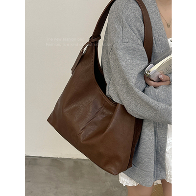 学生上课腋下复古通勤托特包