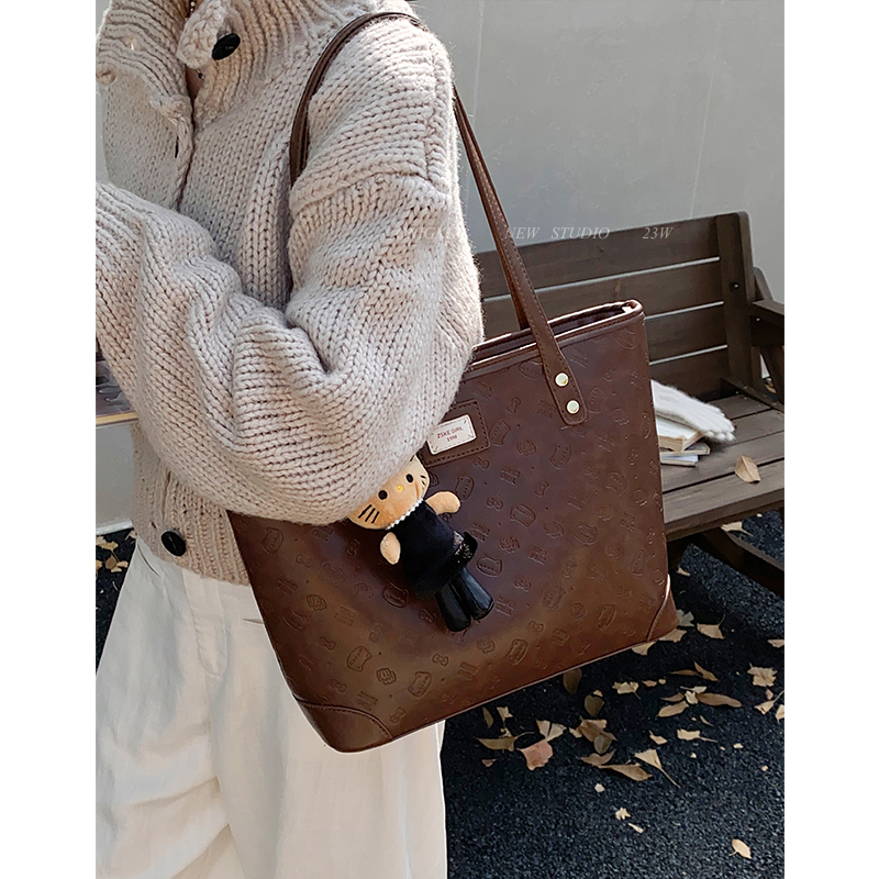 美拉德大容量托特包包女2025新款秋冬单肩包高级感复古通勤腋下包