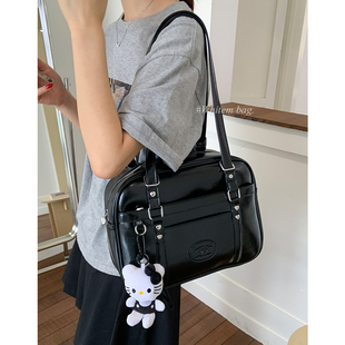 学院风韩系制服JK包包女2025新款单肩波士顿包大容量通勤双肩背包