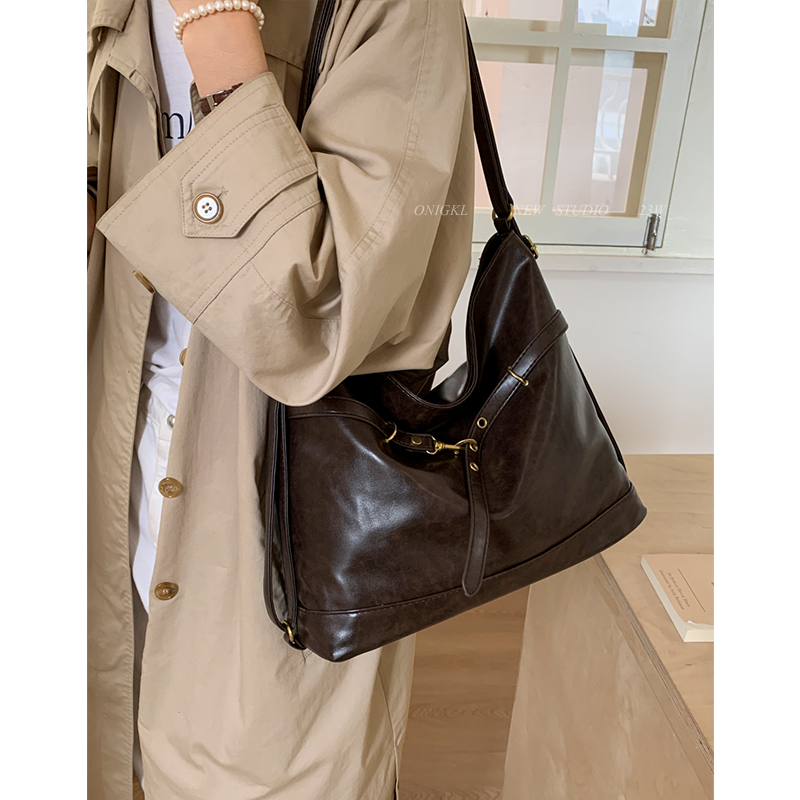 韩系美拉德三用托特包包女式2025新款秋冬单肩包大容量通勤双肩包