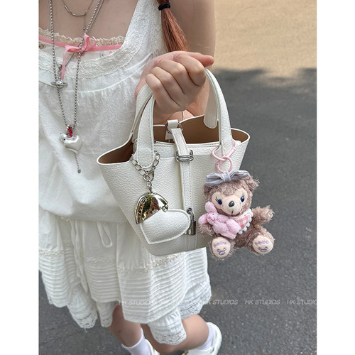 夏季超火手提菜篮子包包女式2025新款高级感通勤水桶包单肩斜挎包