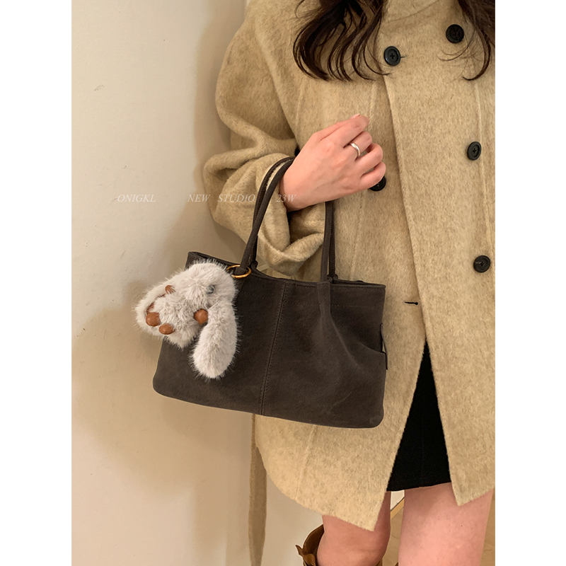 质感小众复古手拎包包女2025新款秋冬单肩包上班通勤菜篮子托特包