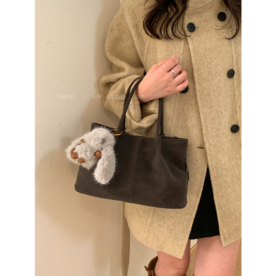 质感小众复古手拎包包女2025新款秋冬单肩包上班通勤菜篮子托特包