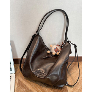 高级感大容量托特包包女式2025新款单肩包一包多用复古通勤腋下包