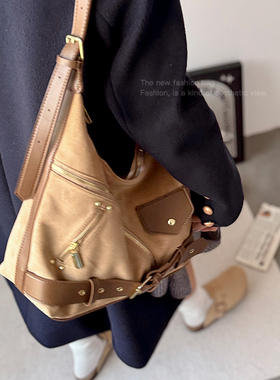 休闲通勤大容量包包女式2024新款秋冬单肩斜挎包高级感复古托特包