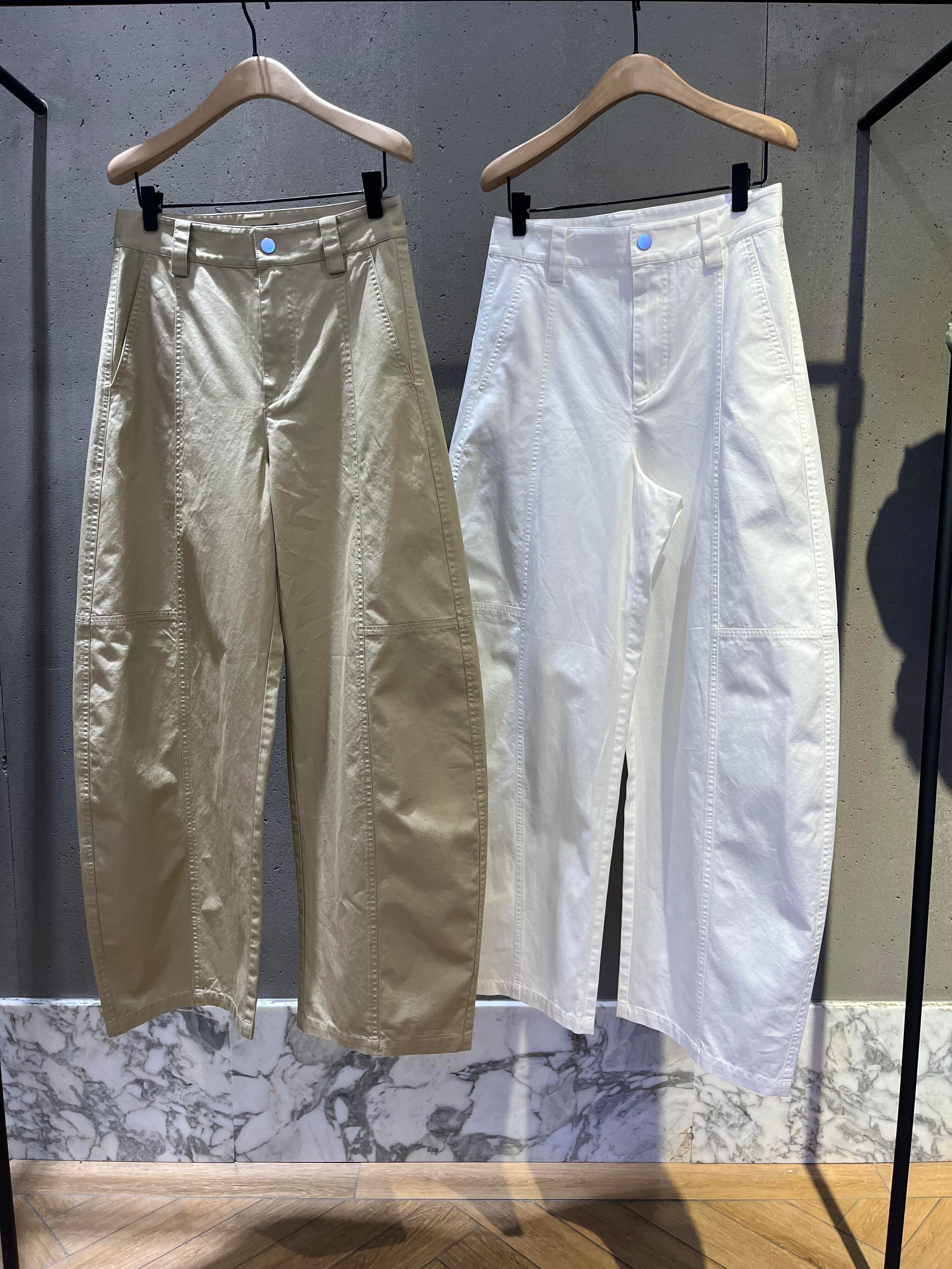 【秦岚同款】正品休闲裤2025夏新品棉质弯刀工装裤中腰MBE2PATT03 - 实物图