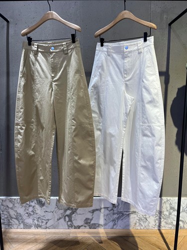 【秦岚同款】正品休闲裤2025夏新品棉质弯刀工装裤中腰MBE2PATT03