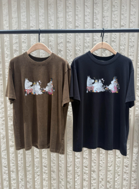 【姆明系列】正品短袖T恤2026夏新品阿苏特染长绒棉MBF2TEE045