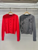 2026春新品 正品 针织开衫 马年系列羊绒羊毛手工绣雀红色MBF1CAR030