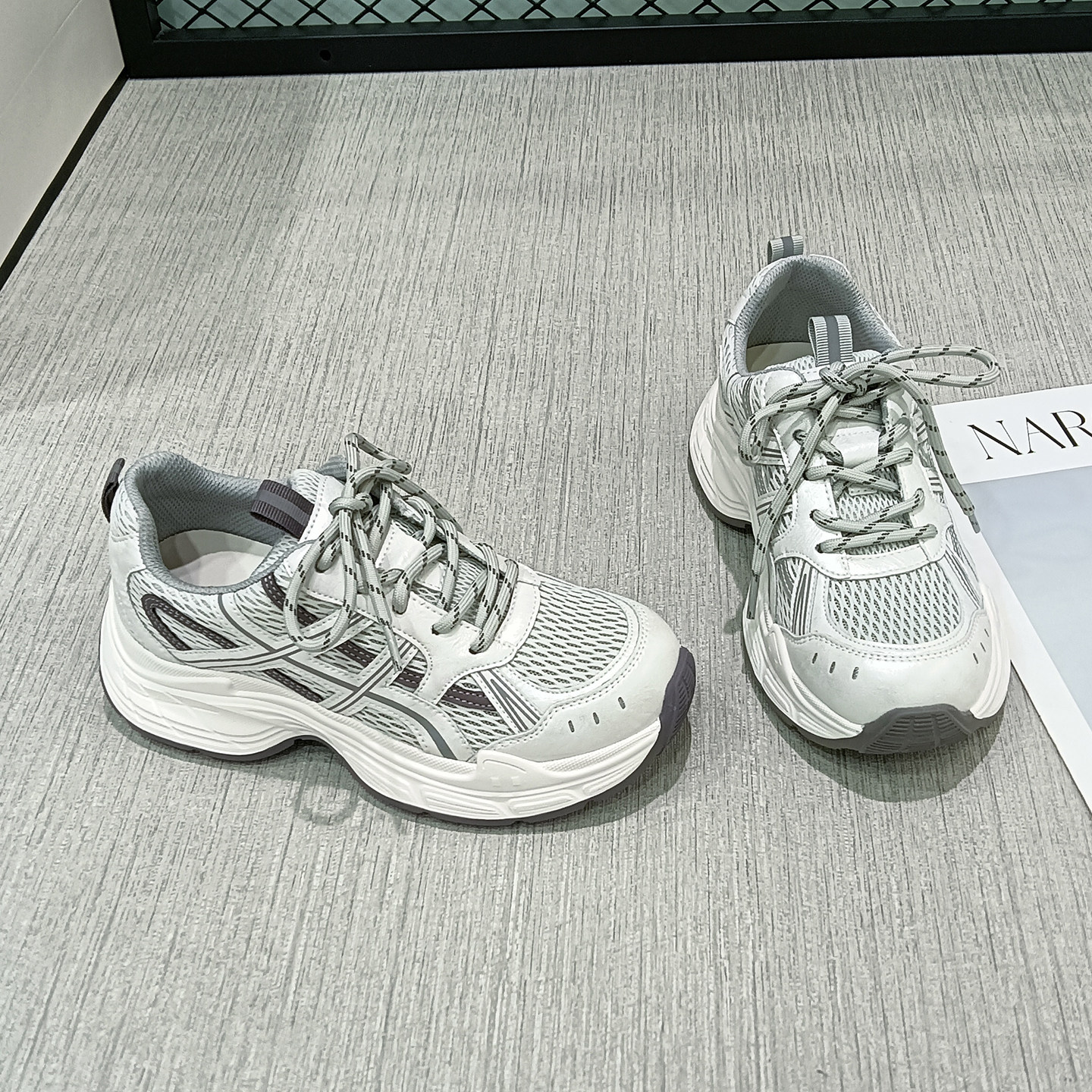 诗路花语透网老爹鞋女2026年厚底增高秀气百搭休闲运动鞋 78-9000