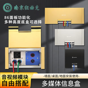 D型模块HDMI网络卡侬任意组合多媒体地墙插音视频面板信息插座盒