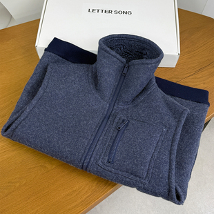 M1U拉链翻领羊羔毛马甲女 25AW秀款 无主标 初剪羊毛混纺 非市场货