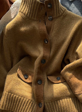 意大利进口麂皮 LP羊绒针织外套飞行员夹克女 手缝工艺 只有20件