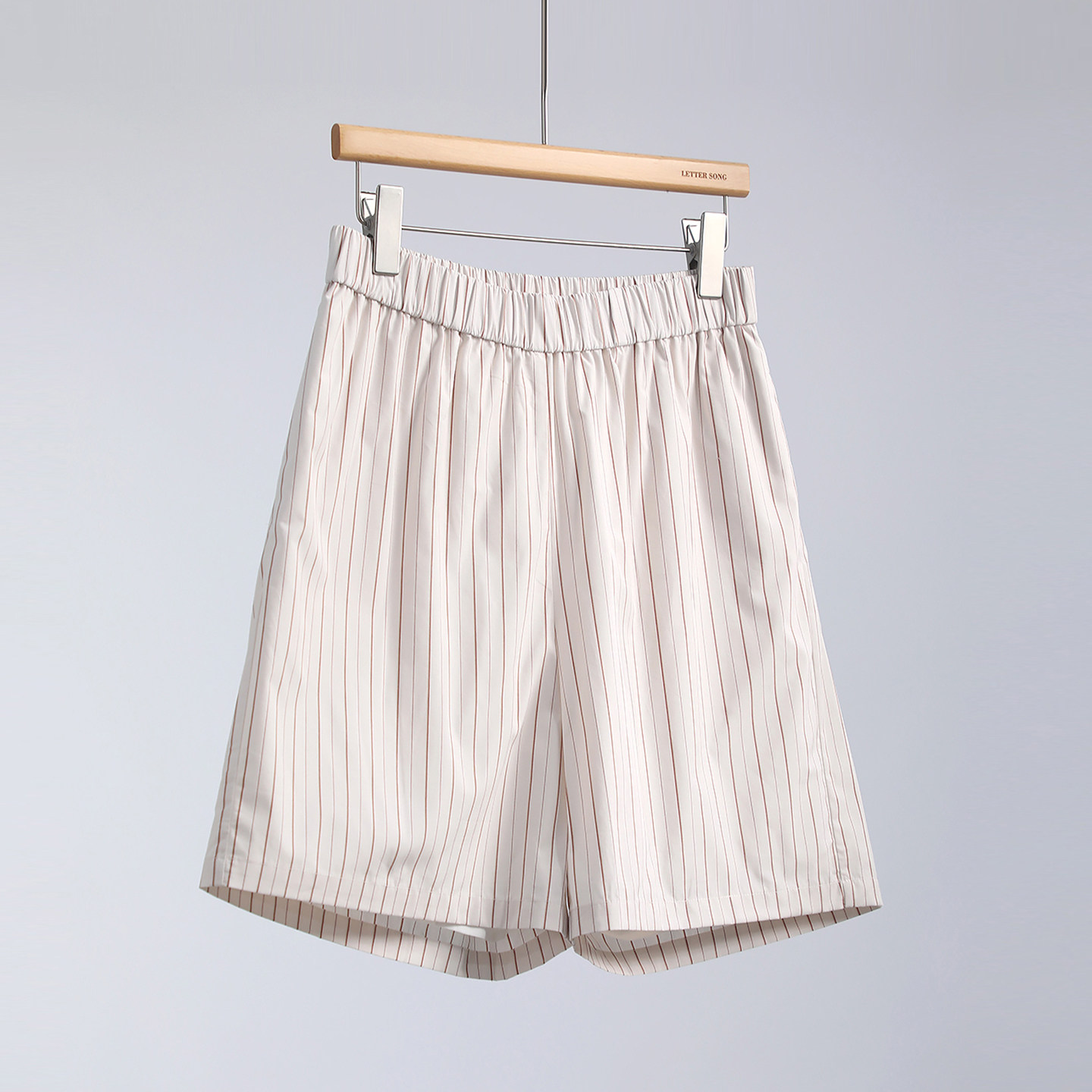 进口120支匹马棉~全色织工艺 简约Row松紧腰条纹百慕大休闲短裤女,女装/女士精品,休闲裤,淘宝优惠券,粉丝福利购,淘宝优惠卷