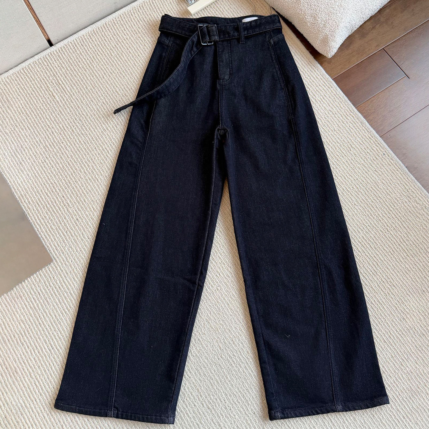 张小斐同款Lem@加绒牛仔镰刀裤女