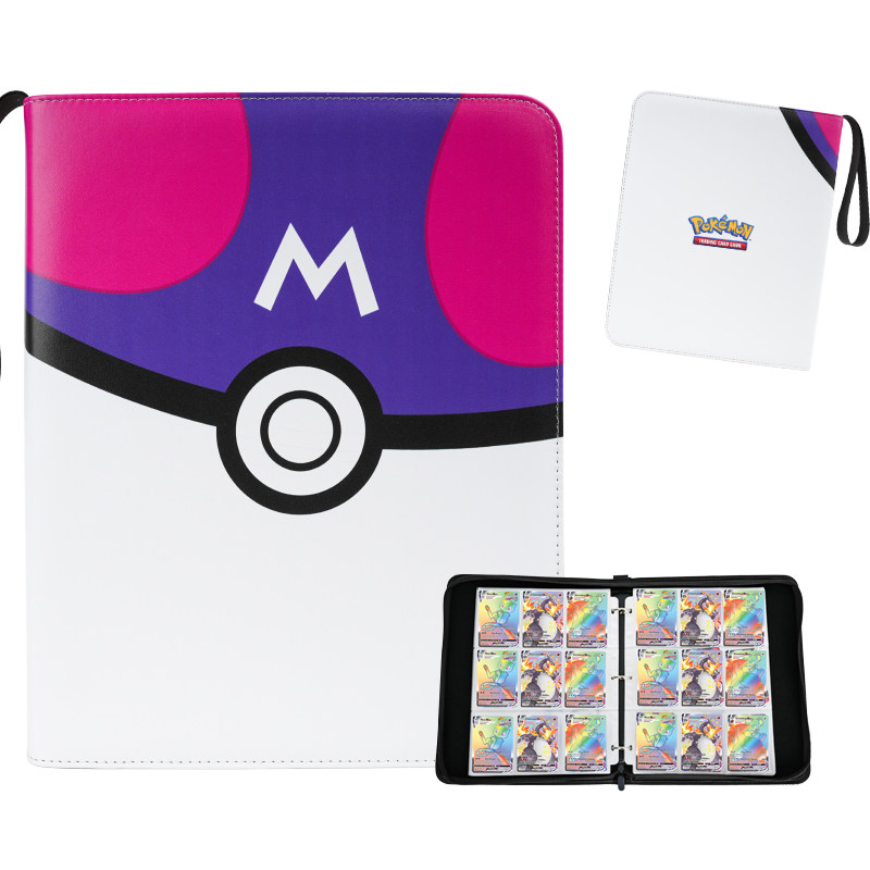 อัลบั้มใส่การ์ดโปเกมอนรุ่นใหม่ ปกอัลบั้มเก็บสะสม PTCG ทำจาก PU มีซิปรูด สำหรับเก็บลูกบอลโปเกมอน กระเป๋าใส่การ์ดโปเกมอน