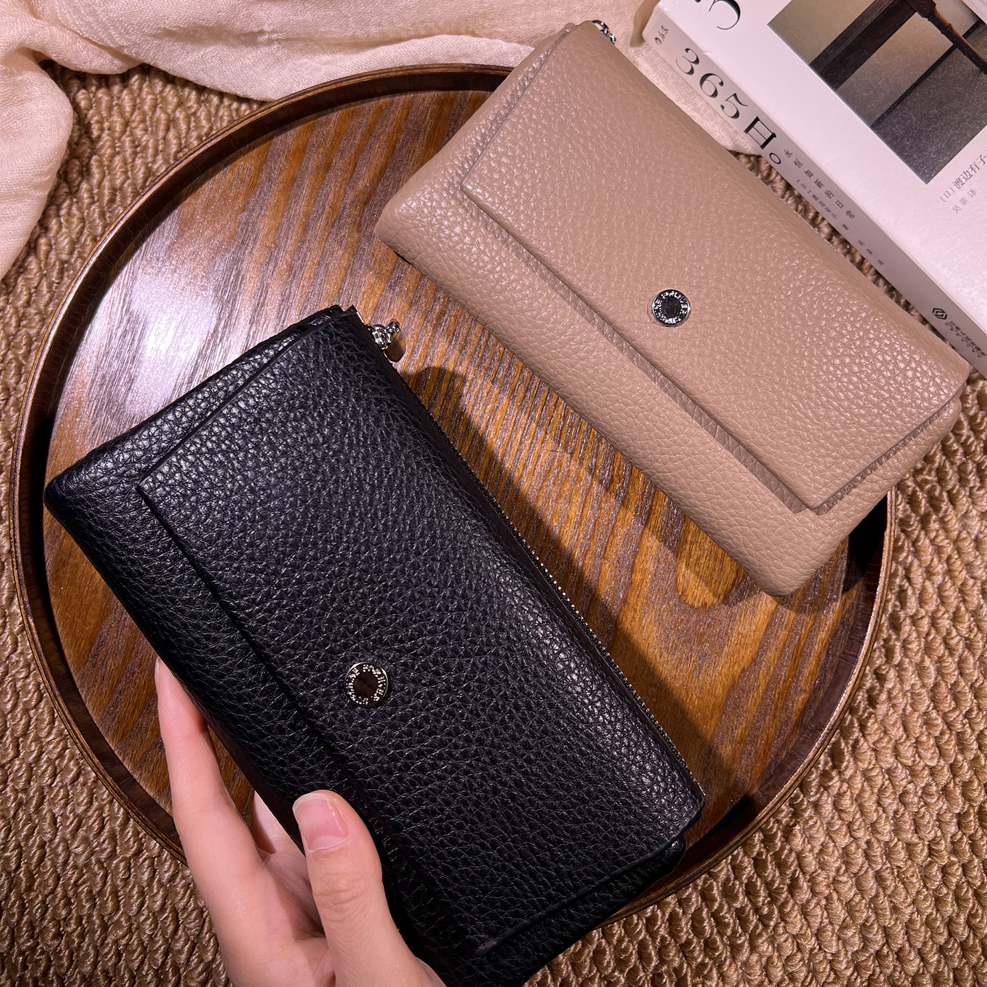 日韩风荔枝纹三折长款女士钱包纯色大容量实用横款软皮手拿零钱包,箱包皮具/热销女包/男包,钱包,淘宝优惠券,粉丝福利购,淘宝优惠卷