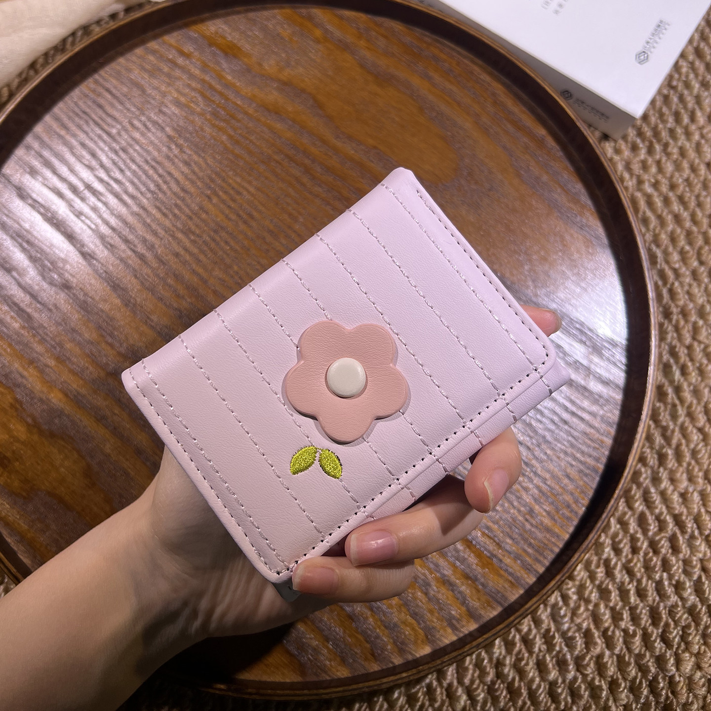 小众高颜值小清新花花朵钱包女短款学生多卡位折叠搭扣卡包零钱夹,箱包皮具/热销女包/男包,钱包,淘宝优惠券,粉丝福利购,淘宝优惠卷