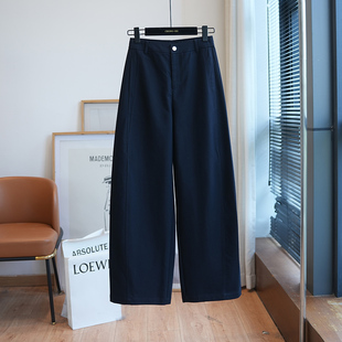 立裁高腰显瘦宽松阔腿弯刀裤 新款 女休闲裤 春季 A109G 香蕉裤 虫小小