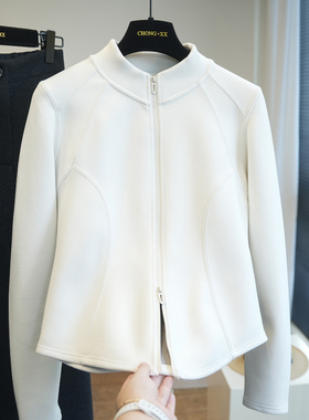 石墨烯小蛮腰！收腰显瘦立领拉链运动外套上衣女卫衣秋冬季A74F