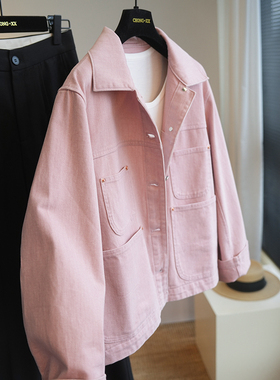 复古时髦~纯棉翻领休闲工装牛仔外套女短款上衣2026春季新款A105K