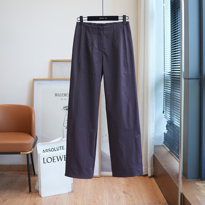 虫小小立裁高腰显瘦直筒休闲裤