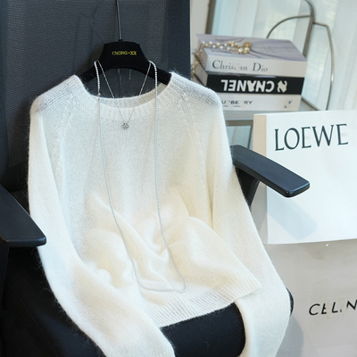 虫小小马海毛羊毛圆领毛衣