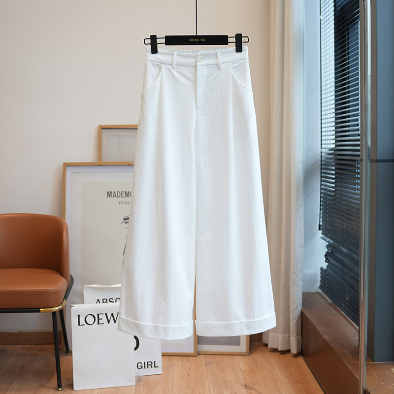 藏肉神裤!2026春夏新款高腰显瘦宽松阔腿休闲裤女通勤九分裤A114N