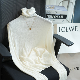 女打底T恤内搭秋季 针织衫 A44G 浮雕肌理感含羊毛堆堆领长袖 虫小小