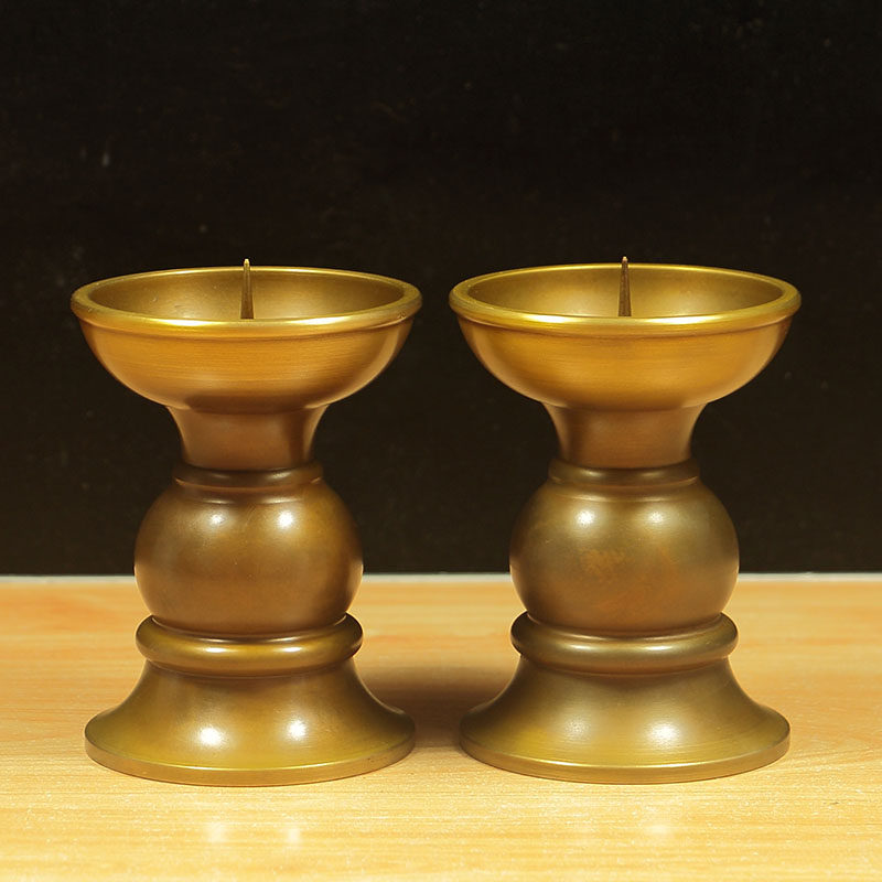 蜡台简约黄铜烛台家用室内供奉