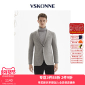 VSKONNE威斯康尼商场同款 休闲小西服灰色羊毛商务时尚 便服单西男