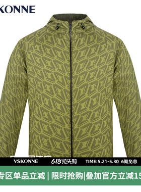 VSKONNE威斯康尼茄克男春夏绿色印花双面可穿户外休闲夹克外套男