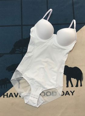 带胸垫塑身连体衣内搭 Underwire White Bodysuit Women Shapers