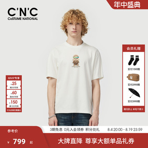 CNC男装26春夏新款潮玩公仔系列短袖T恤男士圆领棉质印花轻奢短T