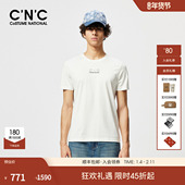 T恤男女同款 CNC男装 25春夏纯棉白色圆领短袖 休闲潮流