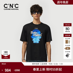 25夏季 潮牌短袖 新款 T恤男士 凉感透气印花棉质短袖 CNC男装