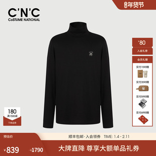 【大牌直降】CNC男装秋冬新款黑色高领保暖长袖T恤莫代尔棉云感t