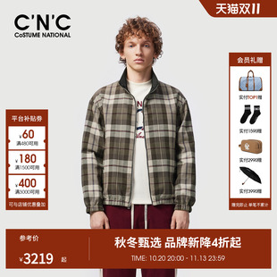 CNC男装秋冬季新款正反面两穿格纹男士夹克外套时尚通勤轻奢茄克