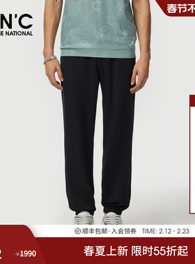 CNC男装25夏季新款商场同款黑色男休闲裤薄款透气束脚抽绳运动裤