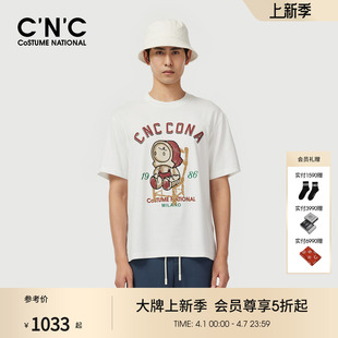 字母潮玩公仔系列短袖 T恤圆领休闲纯棉体恤 25春夏新款 CNC男装