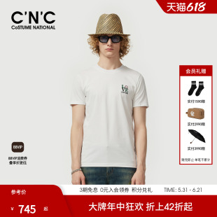 CNC男装26夏季新款男士短袖T恤律动系列logo刺绣潮流青年圆领T恤