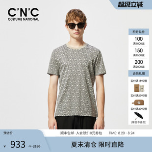 短袖 CNC男装 满身字母圆领男士 25夏季 T恤合身轻奢青年体恤 新款