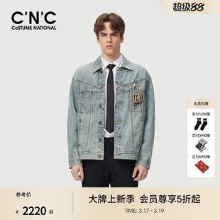 款 CNC男装 纯棉牛仔夹克刺绣经典 新款 印花牛仔外套 26夏季