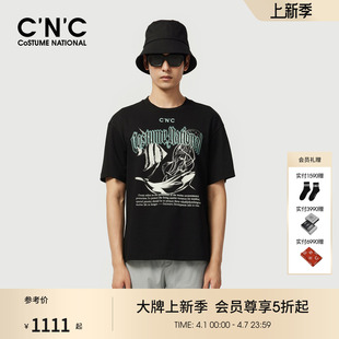 印花短袖 CNC男装 26夏季 新款 素组合短T T恤男字母动物元