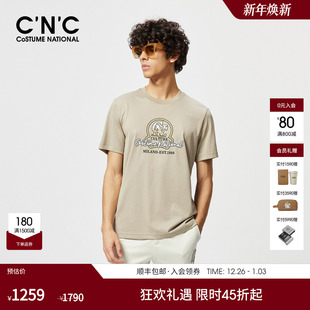 T恤男士 CNC男装 短袖 新款 透气凉感正肩logo印花T恤 25夏季