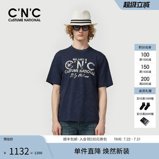 T恤休闲logo做旧风轻奢青年体恤 CNC男装 25春夏新款 男士 圆领短袖