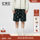 25夏季 男士 新款 CNC男装 满版 蜘蛛logo印花休闲短裤 宽松直筒五分裤