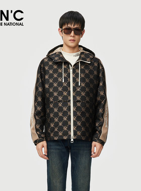CNC男装满印撞色棉服外套